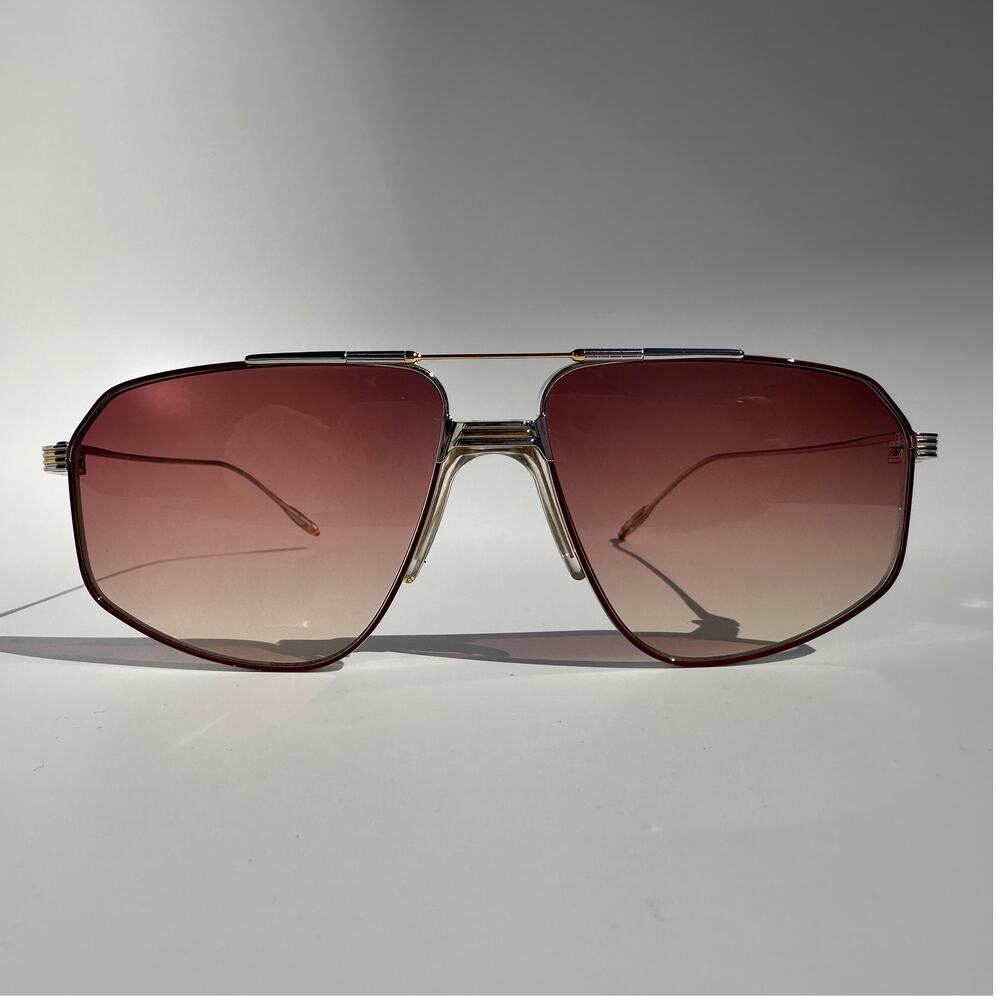 Jacques Marie Mage Jagger Empire Aviator Sunglasses Titanium x/350 Burgundy - Picture 2 of 16